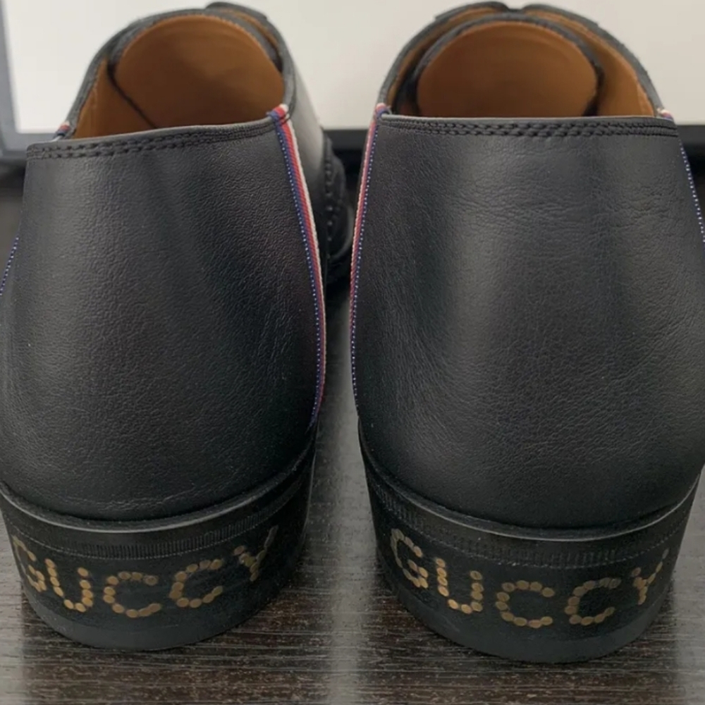 Men's Gucci Spirit Web Bees Guccy Oxford Dress Shoes - Picture 6 of 7